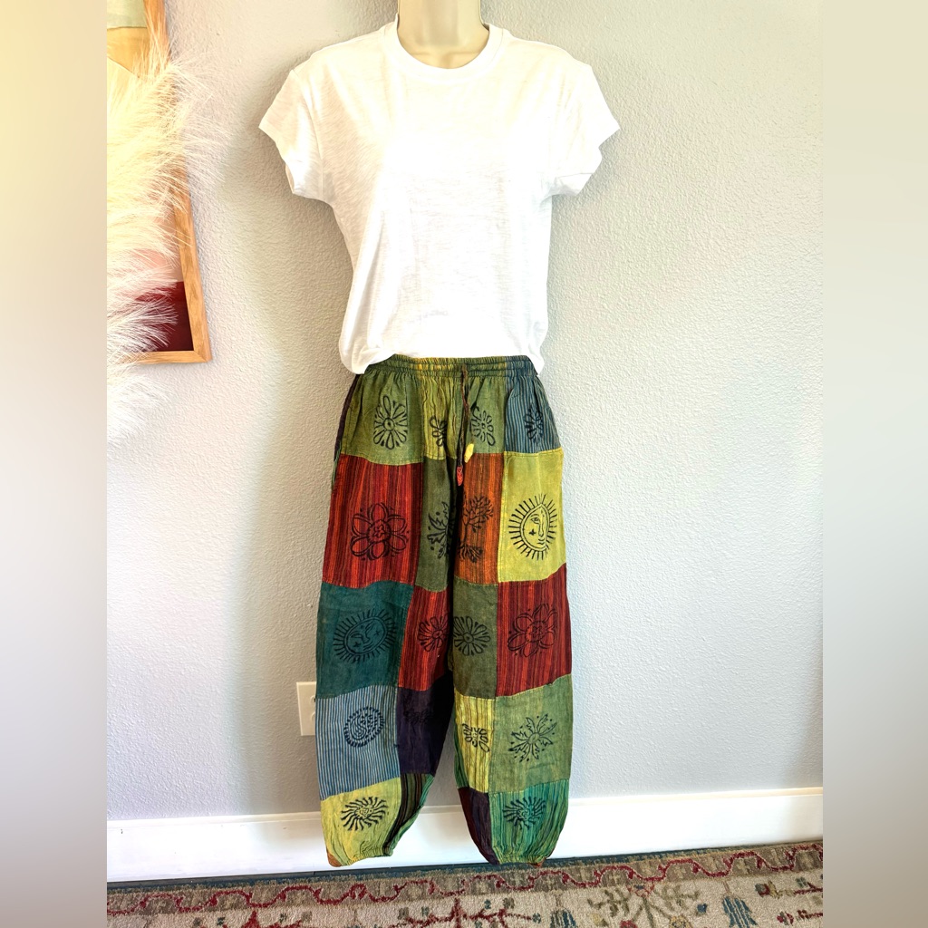 Indieglam Cotton Patchwork Boho Pants
